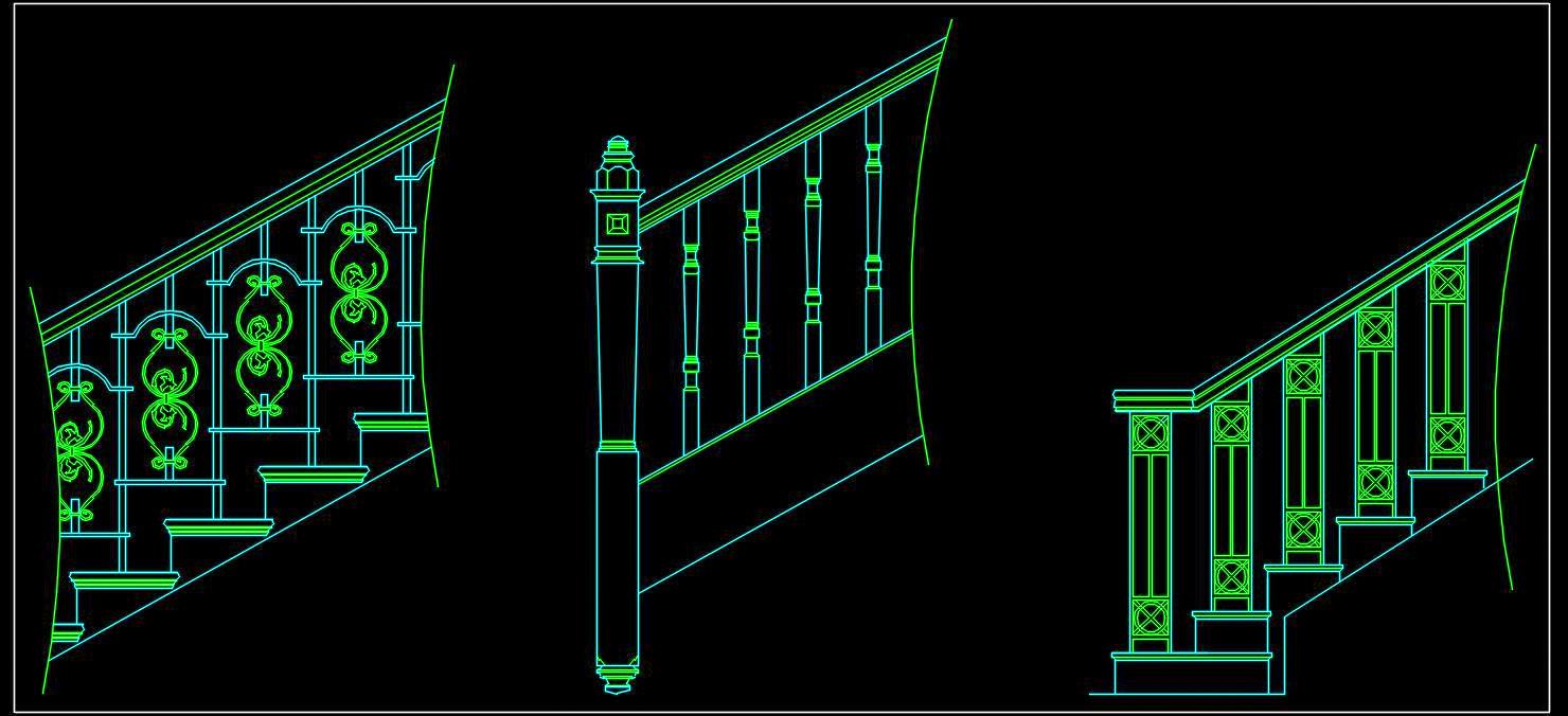 Balcony & Staircase Railing Designs- Free CAD Blocks